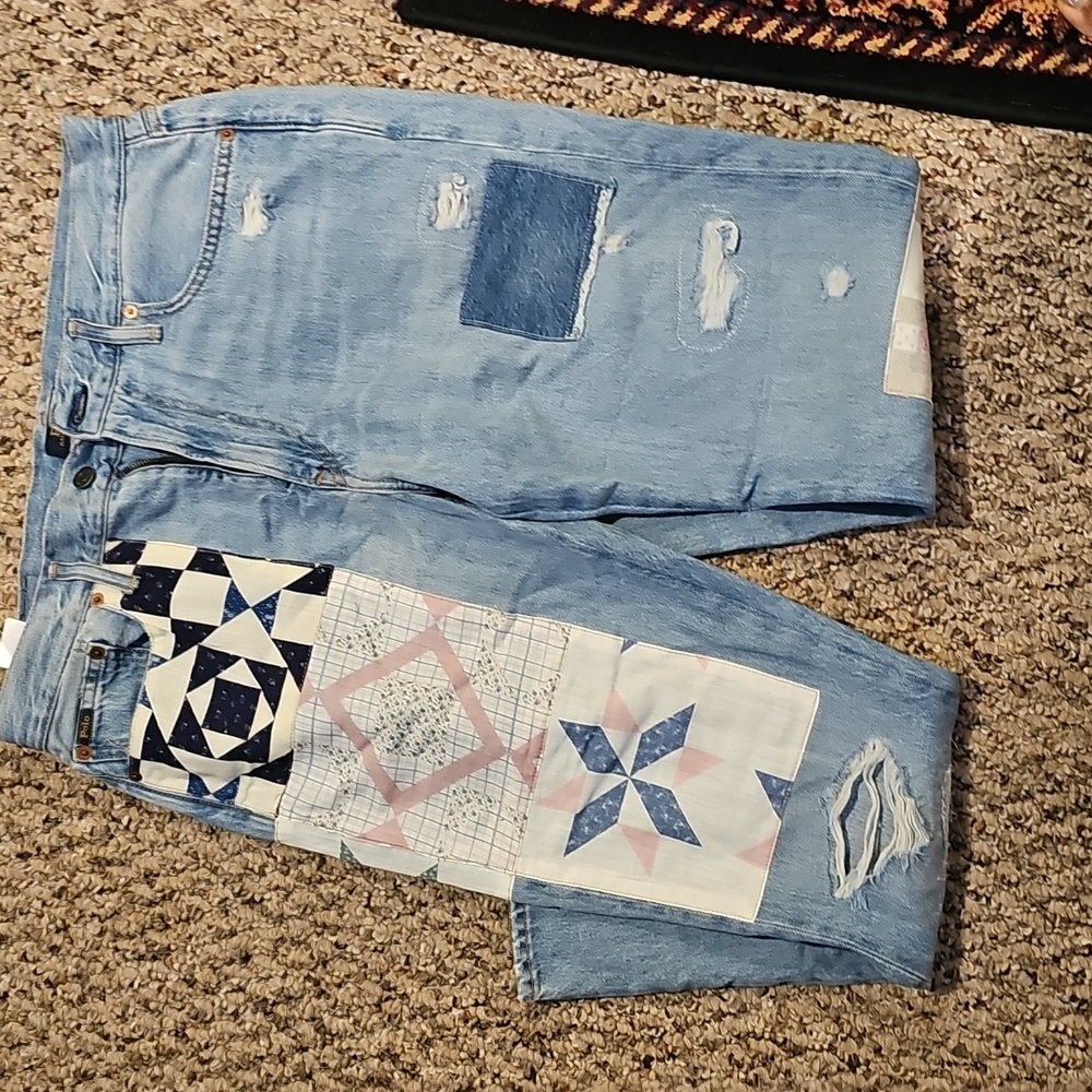 POLO Ralph Lauren Patchwork Denim Jeans..size 29..excellent Condition..free Ship - Picture 8 of 8